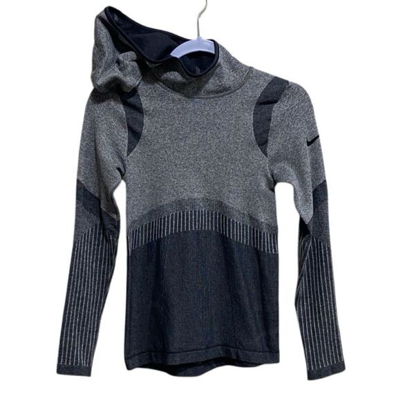 Nike Technical Seamless Contour Hoodie Gray Navy Colorblock Size Small - Picture 1 of 13